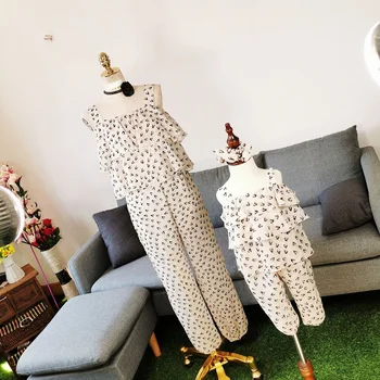 

Mama Mother Daughter Matching Tee Tops Pants Clothes Floral Summer Shirts Family Look Clothing Mom and Daughter Dress Outfits