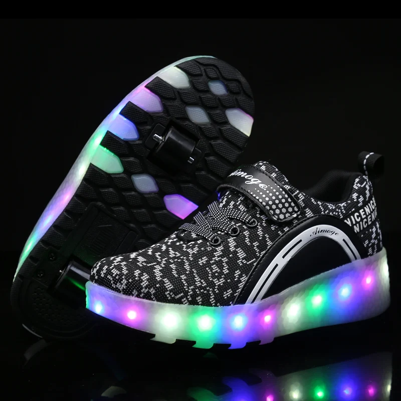 Светящиеся кроссовки с двумя колесами; Heelies; Светодиодный светильник ...