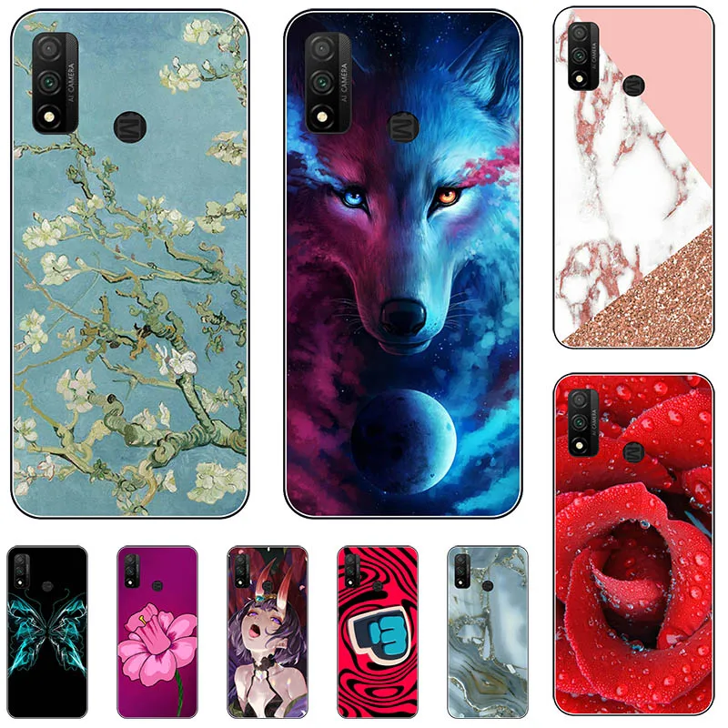 Clear Cover Geometry Pattern Rubber Bumper TPU Soft Protective Case for Huawei P Smart 2020,Ocean Starry JMTALL for Huawei P Smart 2020 Shockproof Silicone Phone Case Marble Design