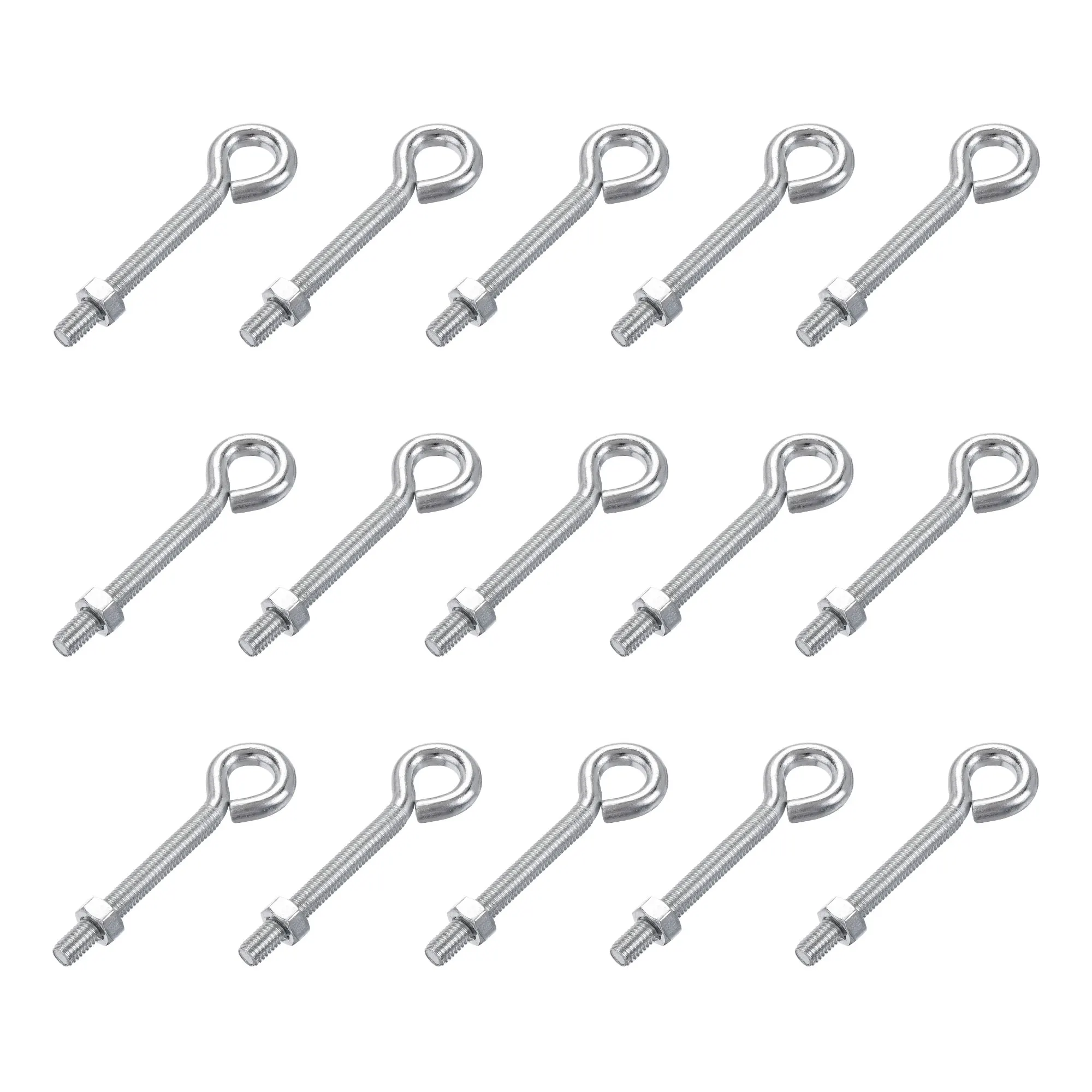 

Uxcell M6x50mm Eye Hooks Screws Bolts Kit, 15pcs Carbon Steel Hanger Eyelet Hooks Screw