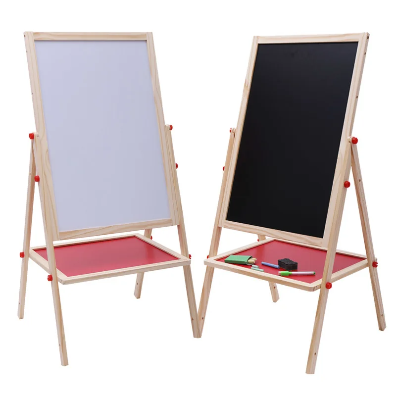 

Children Early Education Color Magnetic Color Sketchpad Easel Writing Board Blackboard Wooden Drawing Board Holder Adjustable Wh
