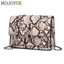 Новая модная маленькая сумка на плечо со змеиным принтом, женская сумка из искусственной кожи на цепочке, сумки через плечо для женщин, размер