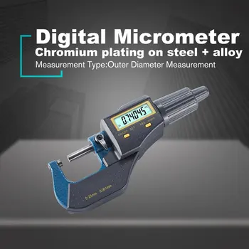 

25mm 0.001mm Electronic Digital Micrometer Micron Outside Micrometer Thickness Gauge 7 Button Electronic Measuring Tools