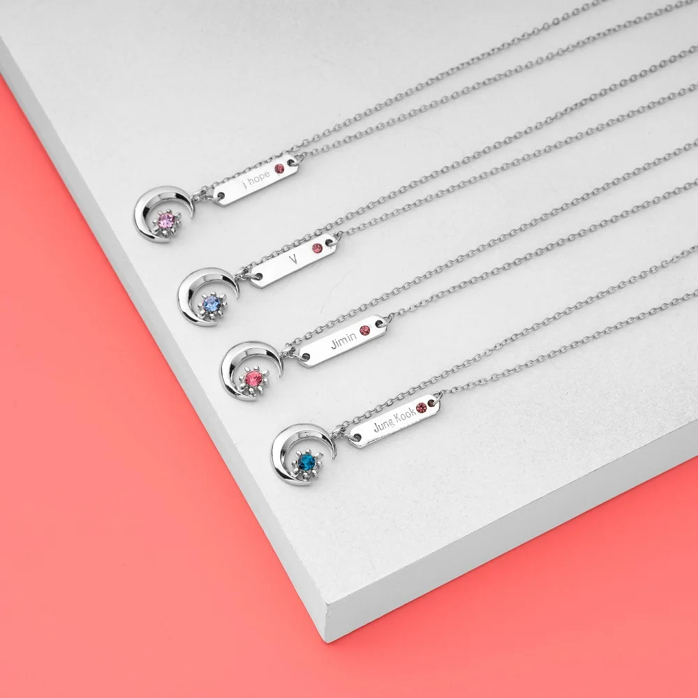 Kpop Bangtan Boys 7th Anniversary &quotMoment Of Light&quot Necklace for Girls Trend 2021 Idol Name Fashion Jewelry BTS-504 | Украшения и