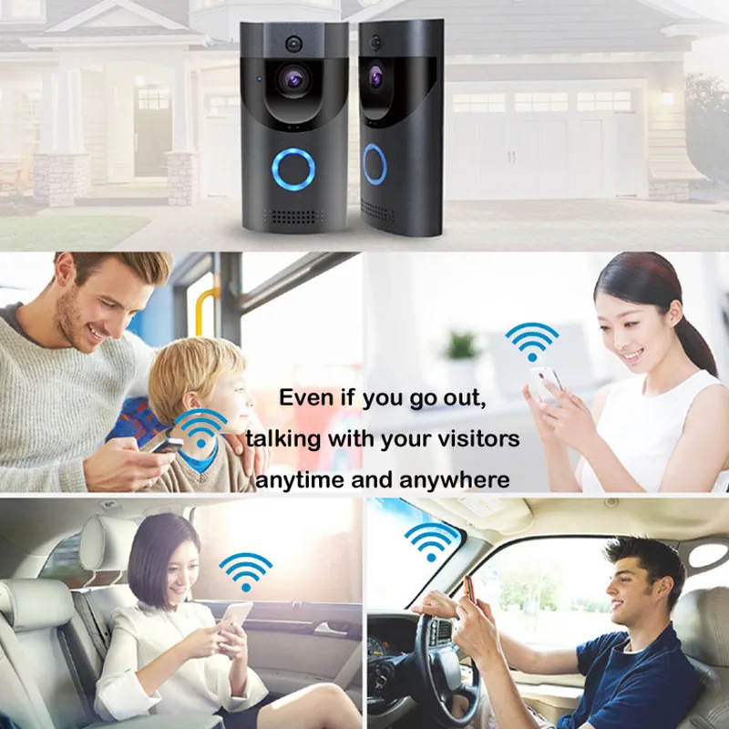 B30 Wifi дверной звонок Ip65 Водонепроницаемый умный видео дверной звонок 720P беспроводной домофон Fir сигнализация ИК ночного видения ip-камера(ЕС штекер