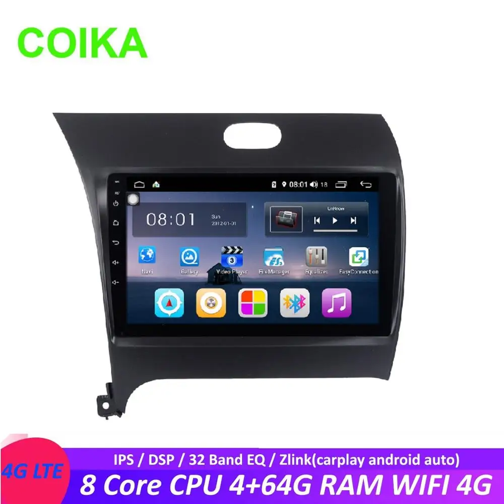 COIKA 8 Core 9 ''Android 8,1 автомобильный экран головное устройство для Kia K3 Cerato Forte 2012- gps Navi PIP 4+ 64G ram wifi OBD DVR SWC BT
