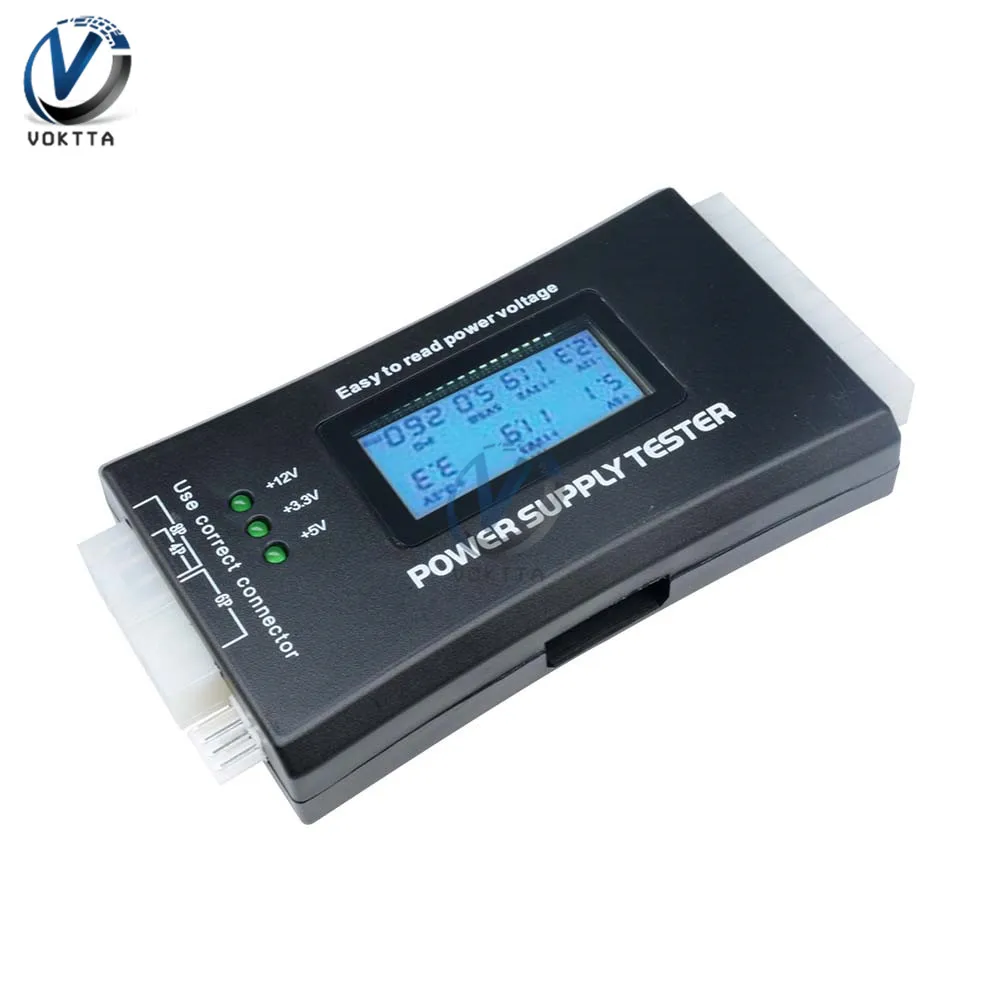 

Digital LCD Battery Tester Power Supply Meter 20/24 Pin ITX ATX BTX LCD Tester ATX Connector Battery Power Monitor