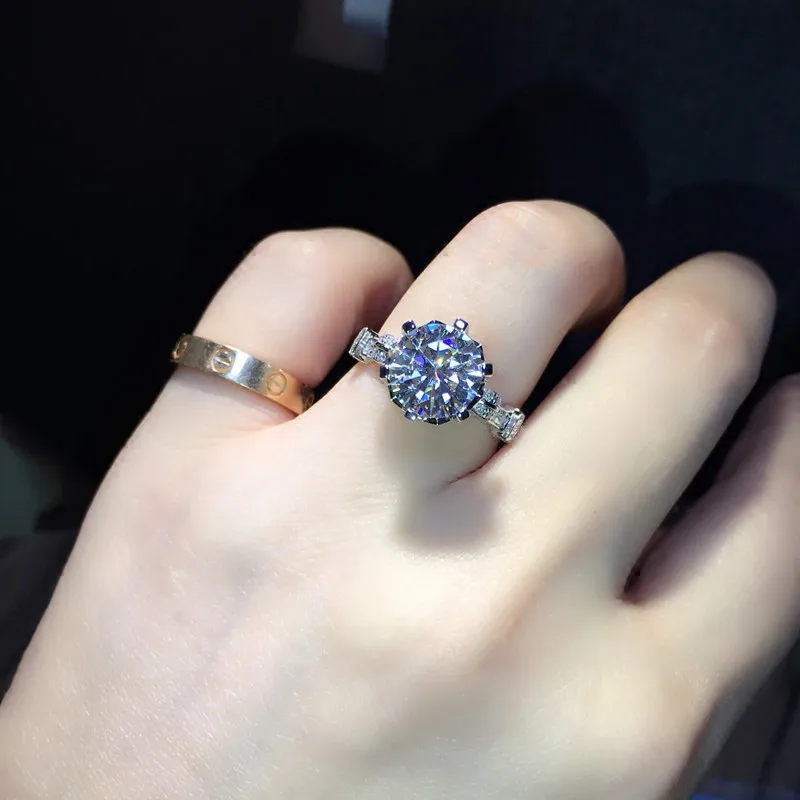 CC Women Rings Cubic Zirconia Bridal Wedding Engagement Wine Glass