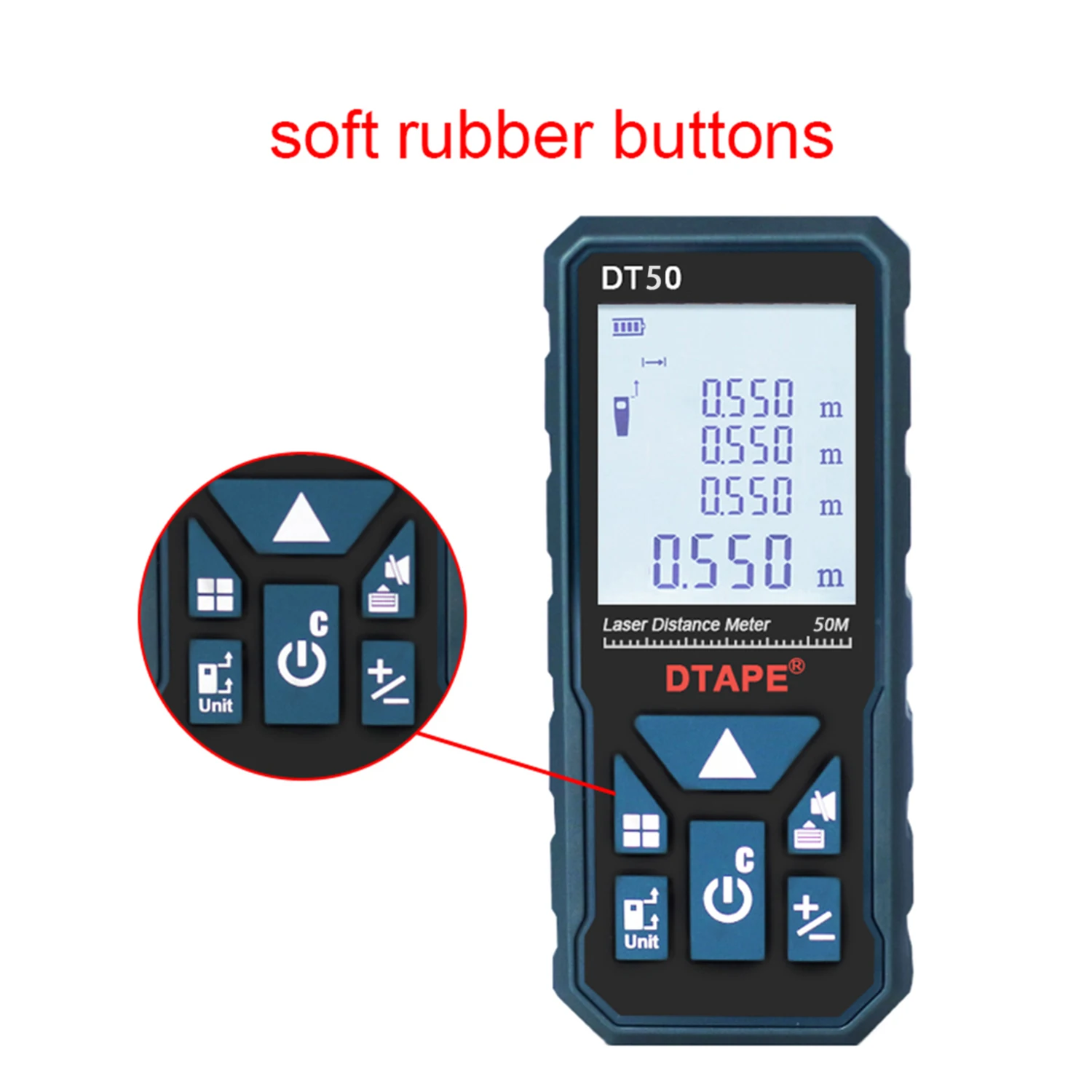 Handheld Digital Laser Distance Meter Portable Mini Range Finder High-precision Rangefinder 2.0 Inch LCD Display Backlight