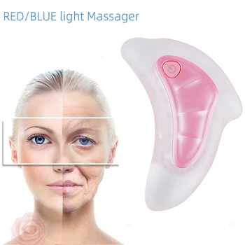 

Face Neck RED/BLUE LIGHT Massage Machine Face Wrinkle Removal Device Body Slimming Massager Electirc Facial Skin Scraping Tool
