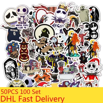 

50PCS One Pack 100 Set Halloween Horror Sticker Waterproof For Suitcase DIY Laptop Guitar Skateboard Cartoon Stickers