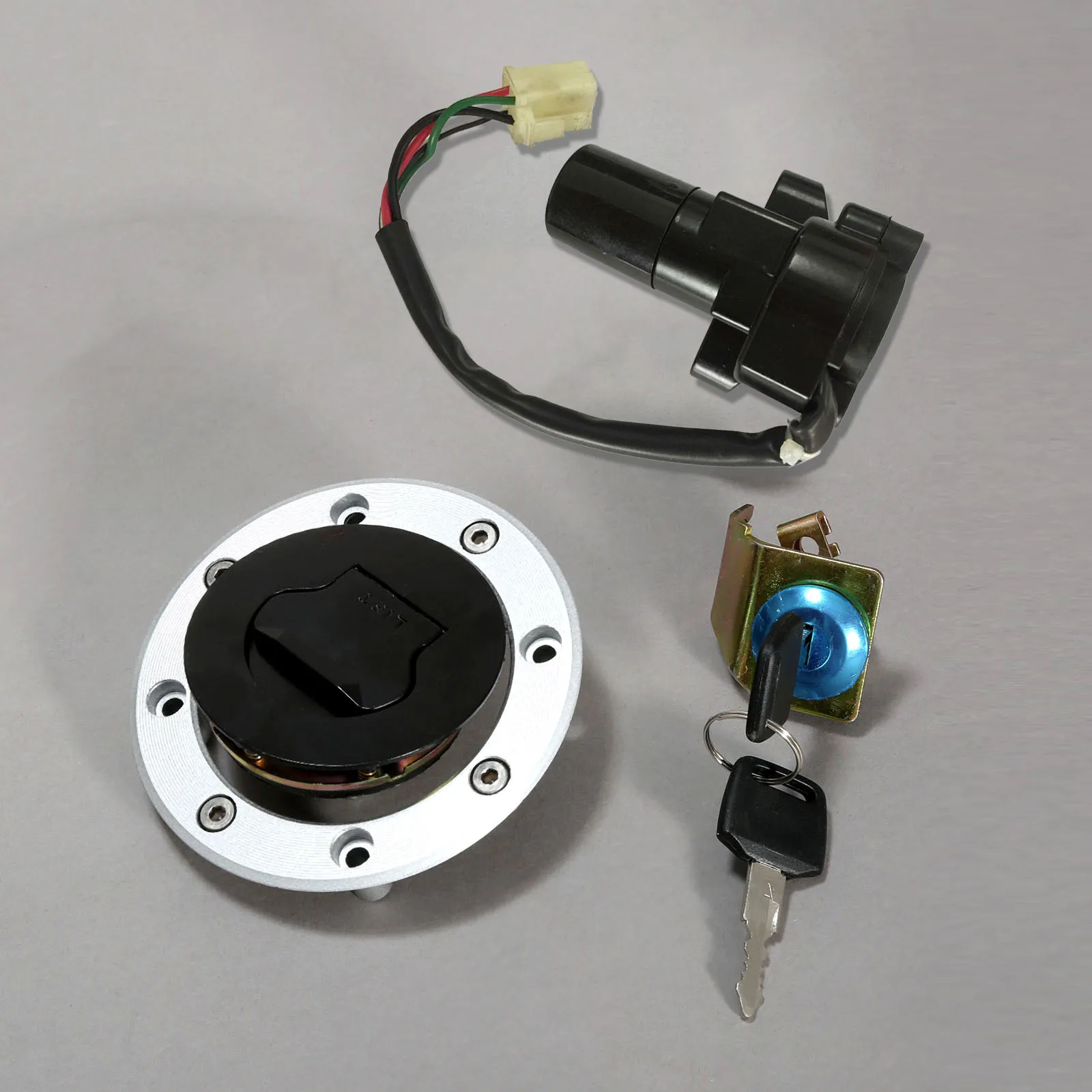 Tampa de Assento Chave de Bloqueio com Bloqueio Interruptor de Ignição para Suzuki Alumínio Moto Ignition Mudar Gás Combustível Conjunto Gs500 2001 -2020 Cap 9 Com Bloqueio Interruptor de Ignição Para Suzuki GS500 2001 -2012