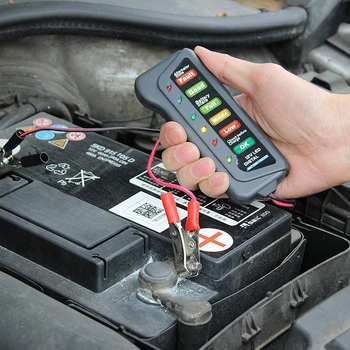 

12V Car Battery Tester 6 LED Indicators Digital Battery Alternator Tester Checker Car Tools Car Accessories
