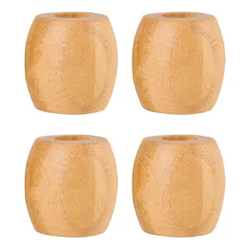 

4X Natural Bamboo Stand Round Toothbrush Holder Storage Shelf Anti-slip Bathroom Bamboo Toothbrush Holders