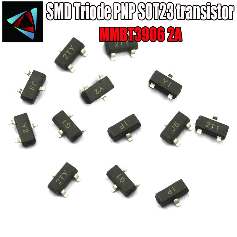 

100PCS MMBT3906 2A SOT-23 PNP -40V/200mA SOT SMD CR NPN SMD SOT-23 Surface Mount SMD Triode PNP SOT23 transistor