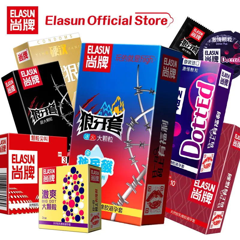 Elasun 10 шт. ледяной огонь шипованные презервативы большие точки для оргазма G