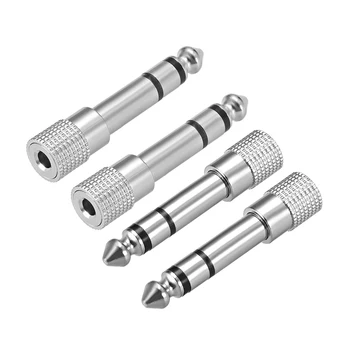 

uxcell 6.35mm Male to 3.5mm Female Adapter Couplers Converter Silver Tone for Stereo Audio Video AV TV Cable 4Pcs
