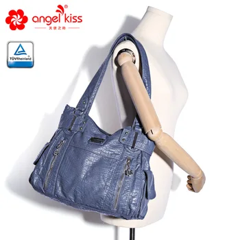 

Hot Sale European Style Multi Pockets Soft PU Leather Shoulder Bag for Women 2020 l Large Capacity Solid Casual Handbags