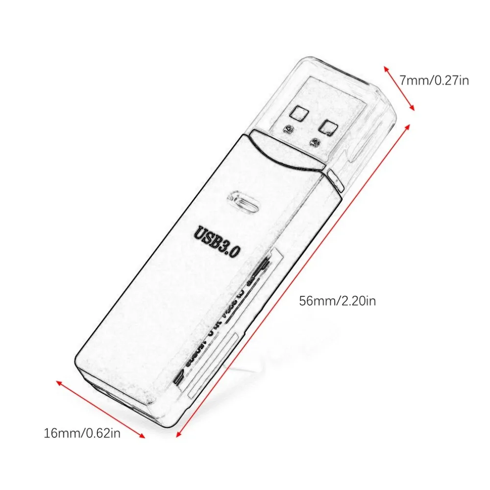 USB 3,0 высокоскоростной адаптер для чтения карт памяти для Micro SDXC TF T-Flash Reader поддерживает SDXC 64G супер быстрый