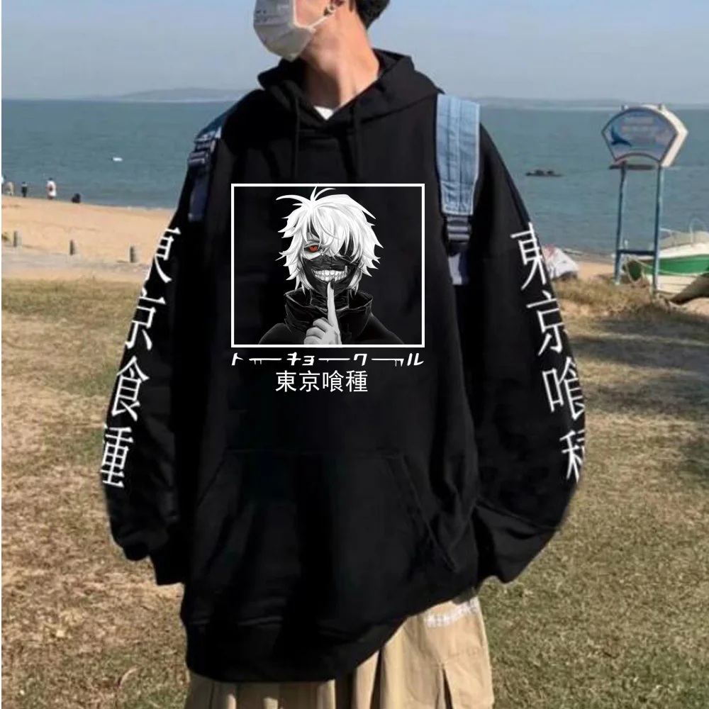 

Japanese Anime Tokyo Ghoul Kaneki Ken Graphic Hoodies Pullover Sweatshirt Unisex Male