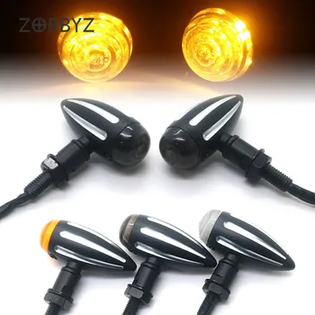 

ZORBYZ Black LED CNC Edge Cut Bullet Turn Signal Indicator Lights Motorcycle Accessories For Harley Crusier Bobber Chopper