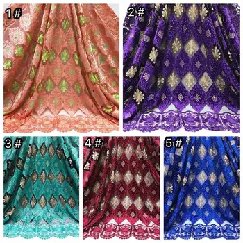 

2020 New High quality African velvet lace fabric soft and smooth with beautiful pattern for making wedding party dress for women