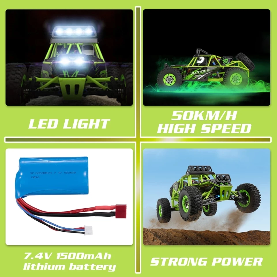 Carro Controle Remoto 50Km/H 4X4 Wltoys 12428 1:12 c/ Leds na Americanas  Empresas