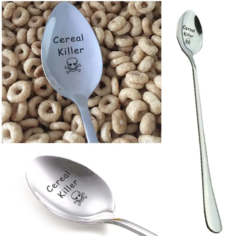 

Healthy Tea Spoon Valentine'S Day Stir Cereal Killer Fashion Spoons Gifts Milk Stainless Steel Gift Dessert Ice Cream Kitchen