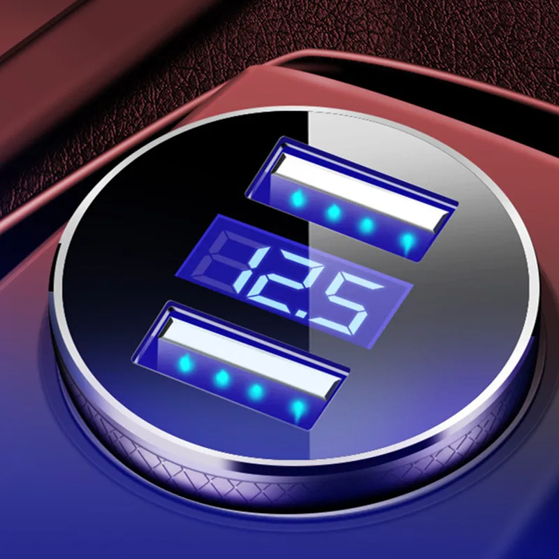 Mini Fast Charger Dual USB Car Phone 5V 3.1A With LED Display Universal for iPhone Samsung Xiaomi | Мобильные телефоны и