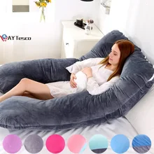 AY TescoSoft – taie d'oreiller polaire pour femmes enceintes, taie d'oreiller lombaire de Type U, housse de coussin de protection latérale multifonction pour