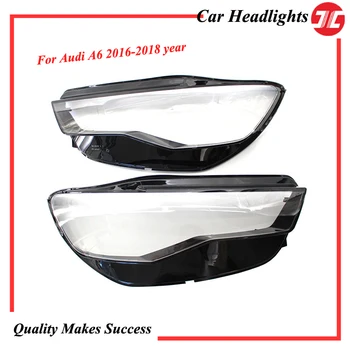 

Auto Headlight Transparent Lens Cover Front Headlamp Black Lampshade For AudiA6 2016 2017 2018 Car Accessories Aftermarket Parts