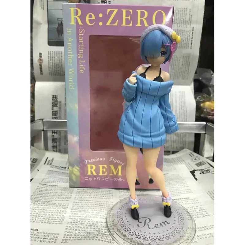 Аниме 1/8 Масштаб Окрашенные фигуры Re: Zero начала жизни в другом мире синий свитер