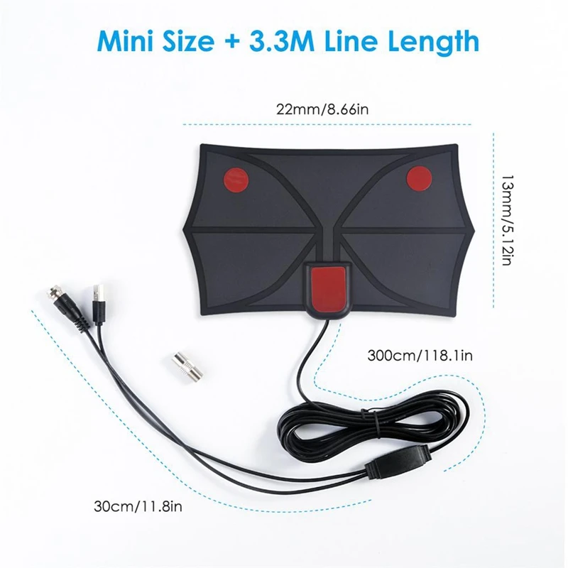 New 980 Miles Range Antenna TV Digital HD 4K Antena Digital Indoor HDTV 1080P with Amplifier Signal Booster TV