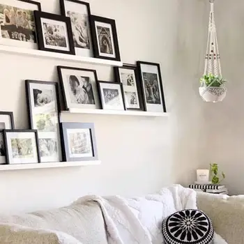 

Rope Green Plant Gifts Glass Terrarium Desk Plant New Flower Pots Handcrafted Braided Hanger Pot Hanging Rope Basket