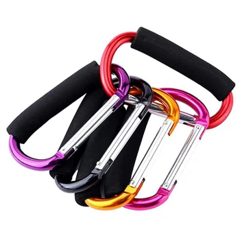 

5Pcs Large Diameter Aluminum Alloy Carabiner Quick-release Soft Handle D-shape Outdoor Camping Buckle Hook Keychain Carabiner
