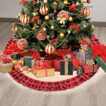 

Christmas Tree Skirt Round Carpet Christmas Decorations for Home Floor Mat New Year 2021 Xmas Tree Skirts