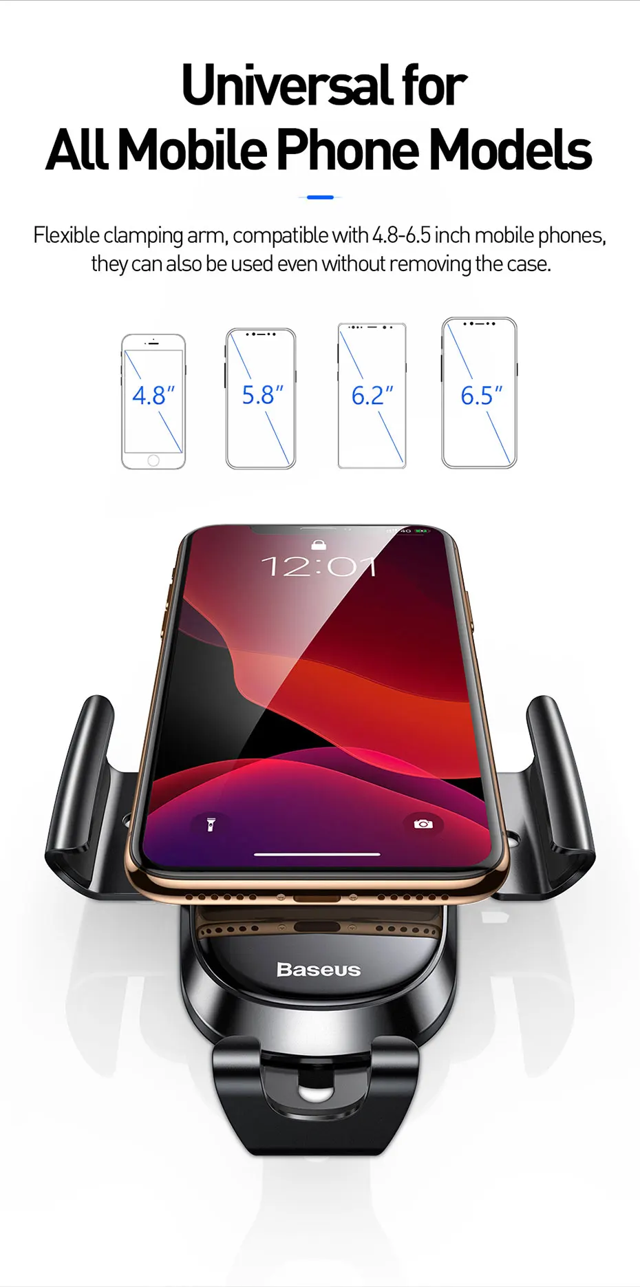 Автомобильный держатель для телефона Baseus Gravity, Круглый держатель для Iphone XS XR samsung, поддержка мобильного телефона
