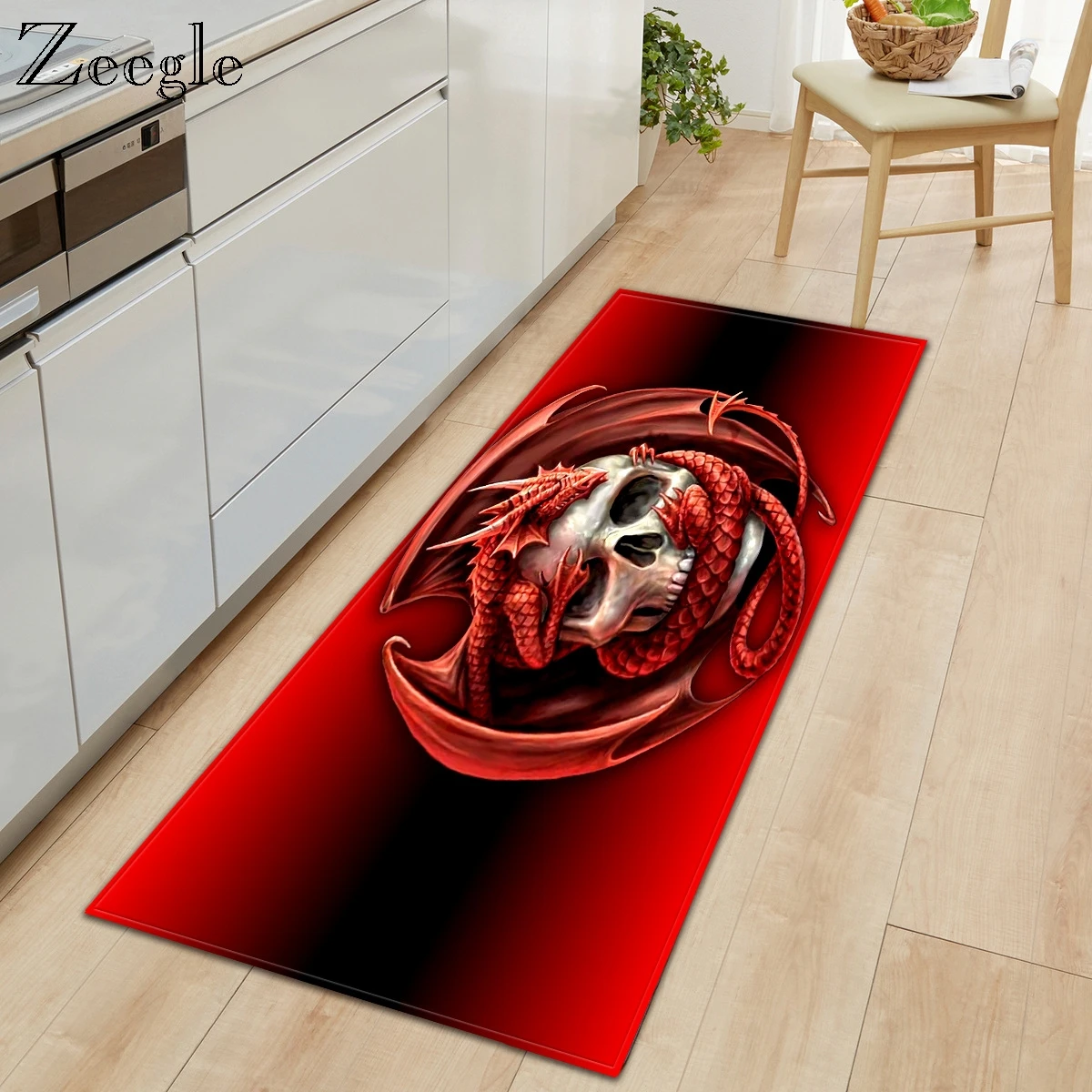 Zeegle Non Slip Kitchen Floor Rug Long Rectangle Living Room Carpet Absorbent Hallway Carpet Bathroom Doormat Flannel Soft Rug