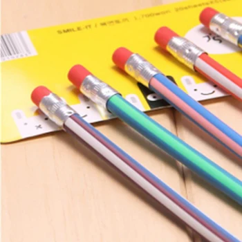 

NEW Cute Colorful Striped Bending Wooden Lead Pencils Kids Children Writing Supplies Office And School Stationery 1PC