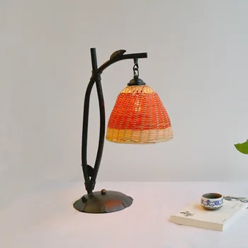 

American Rural hand-made rattan lamp, homestay Inn, bar, antique bedroom, restaurant, rattan lamp, iron lamp