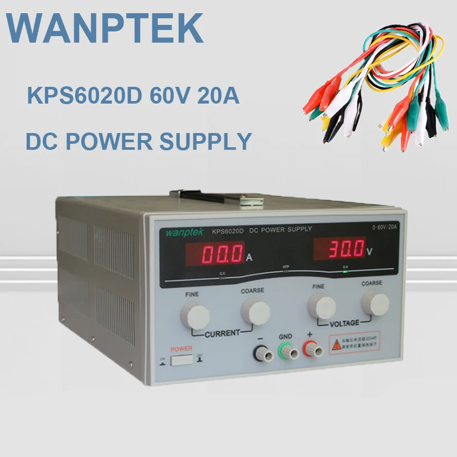 KPS6020D Высокоточный высокомощный регулируемый светодиодный двойной дисплей Импульсный источник питания постоянного тока 220 В ЕС 60 в/20A