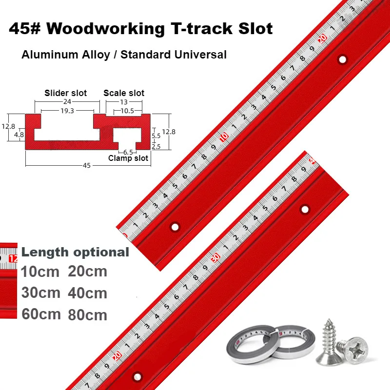 Universal 45 Type T-track T-slot Miter track jig Aluminium alloy Miter track stop Woodworking DIY tools for Table saw pusher miter track jig woodworking t track woodworking tools woodworking tool
