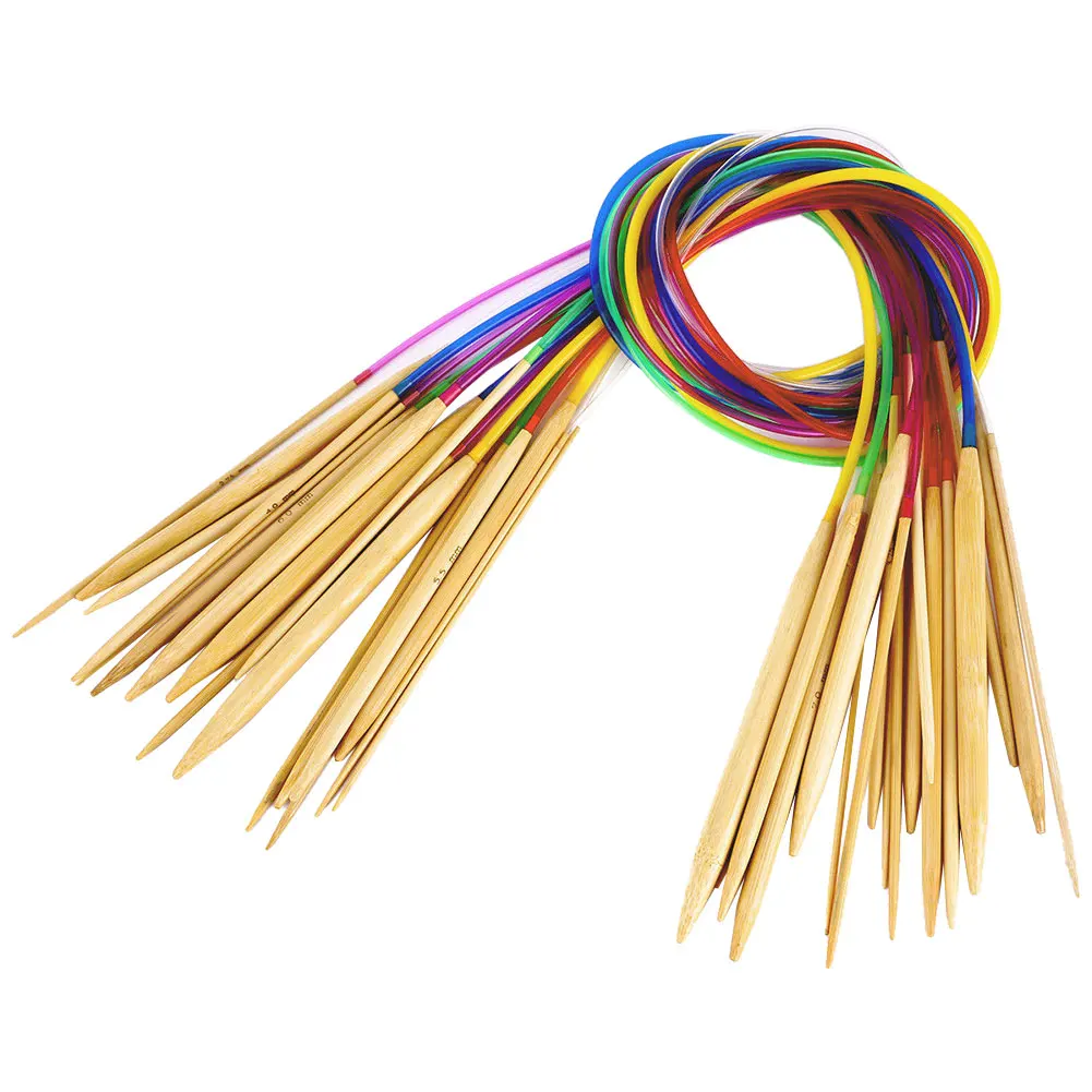 18 шт./компл. трубка круговой бамбук Вязание иглы домашняя иглы многоцветный