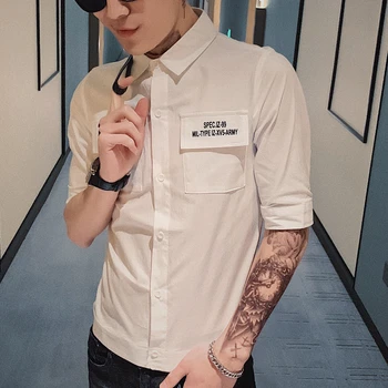 

Fashion Print Shirts Mens Slim Fit Casual Shirt Dress Night Club Prom Tuxedo Men Brand New 2020 Summer Men Shirt Short Sleeve