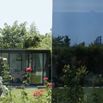 

Sunice Window Film Stickers Silver Grey reflective tinted One Way Mirrored Effected Pravicy Decor Home Office Building 0.9x3m