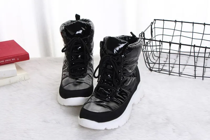 MORAZORA/ г., новые зимние женские ботинки зимние ботинки на меху со шнуровкой на платформе водонепроницаемая обувь, женские ботильоны женская хлопковая обувь