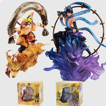 

18cm Anime Naruto Shippuden Figure Fengshen Ninetales Naruto Action Figures Swirl Thor Uchiha Sasuke PVC Collection Model Toys