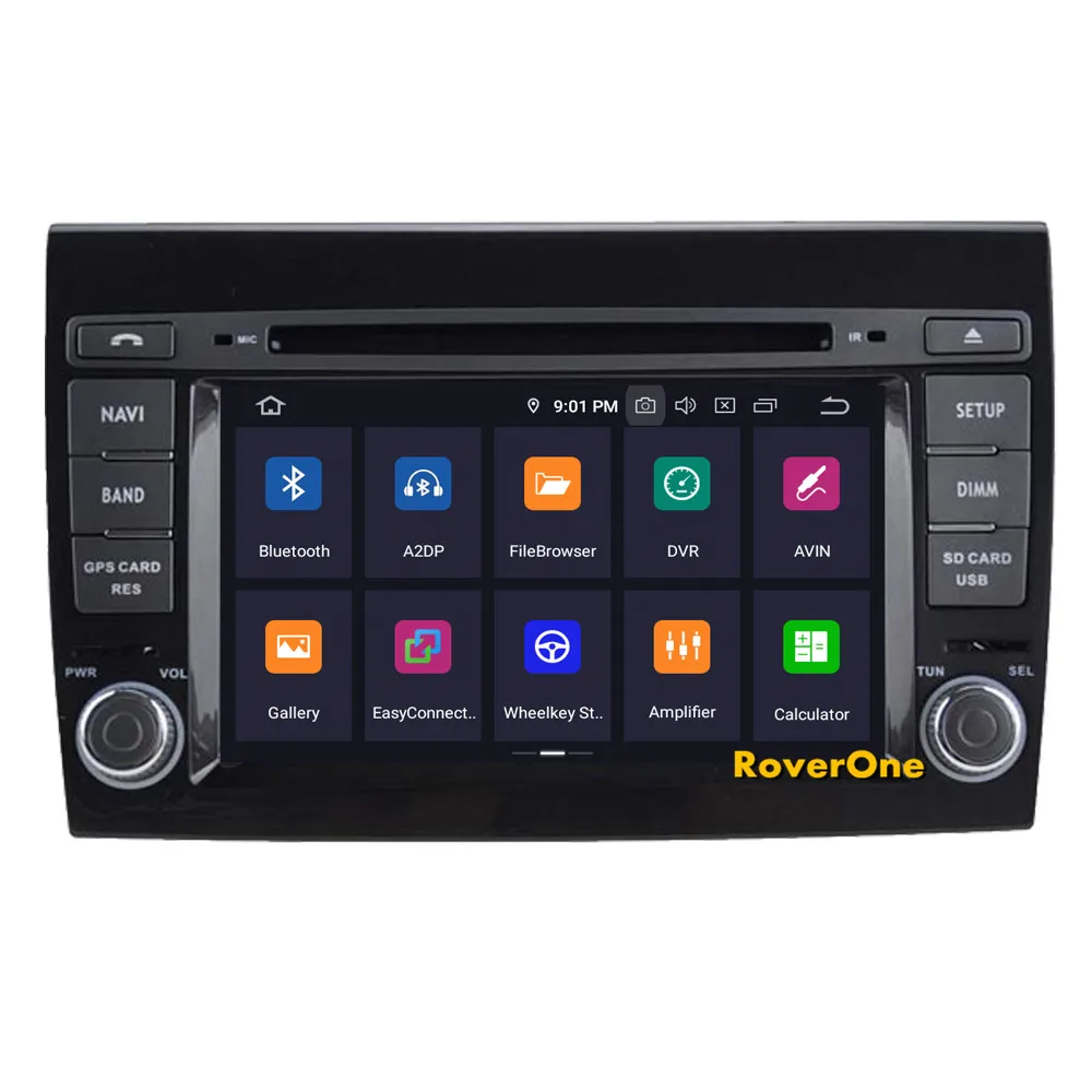 Discount RoverOne Car Multimedia System For Fiat Bravo 2007-2013 Android 9.0 Octa Core Autoradio GPS Stereo Bravo Media Multimedia 7