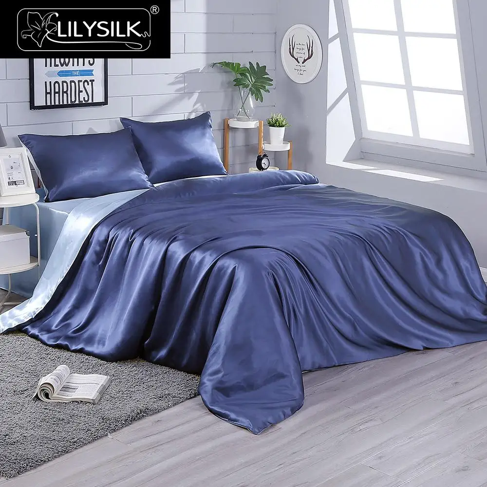 LilySilk пододеяльник Шелковый контрастный цвет чистый 100 Роскошный натуральный 22