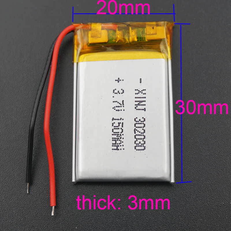 XINJ 3,7 V 150 mAh литий-полимерная батарея литий-полимерный элемент 302030 для dvc Смарт-часы mp4 наушники bluetooth-динамик для наушников